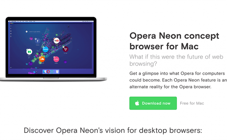 opera neon desktop browser