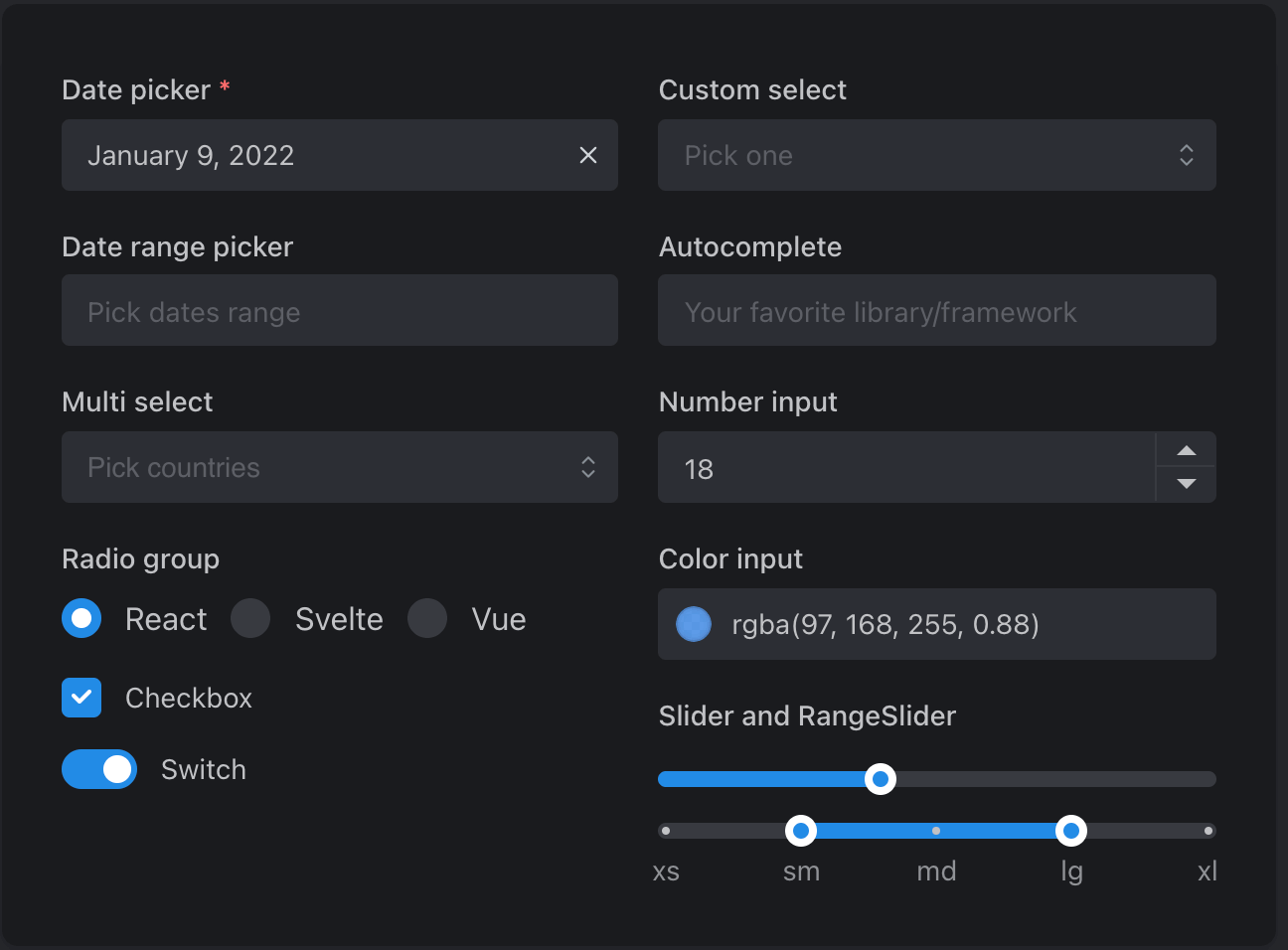 react components library